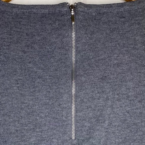 ALFANI geo 100% cotton sparkle zipper back sweater top - Picture 3 of 5